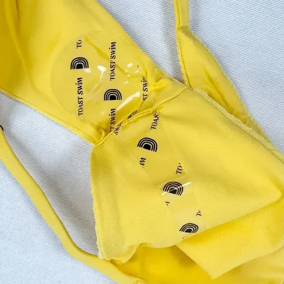 Toast Swim x Free People Signature Stitch Bikini Bottom Women's XS Sunset Yellow - Picture 4 of 7